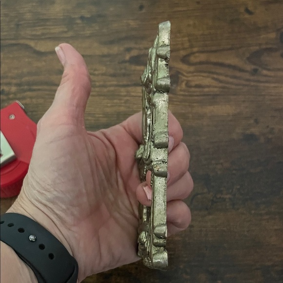 Vintage Brass Gold Ornate Double Outlet Cover - Picture 6 of 6